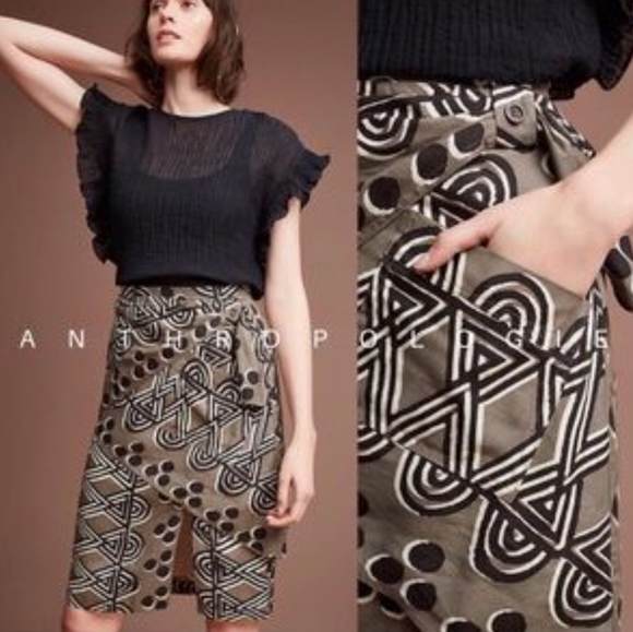 ANTHRO MAEVE EDESSA WRAP PENCIL SKIRT - Picture 1 of 10